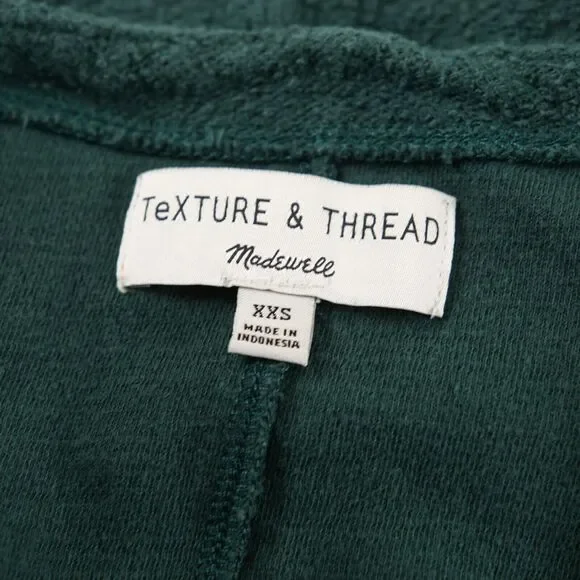 Madewell Green Texture & Thread Wrap Top Womens Sz XXS - Picture 3 of 6
